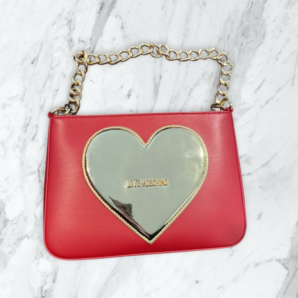 Love Moschino Red Heart Chain Bag